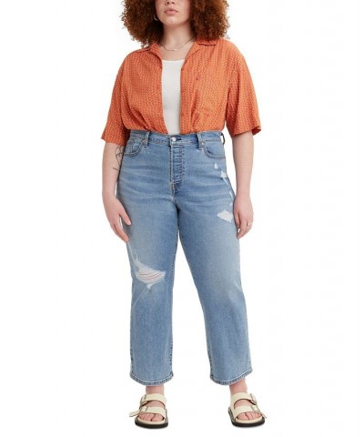 Trendy Plus Size Wedgie Straight-Leg Jeans Tear To Shreds $32.00 Jeans