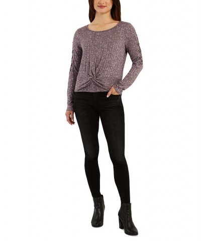 Juniors' Twist-Hem Top Lavender $10.72 Tops