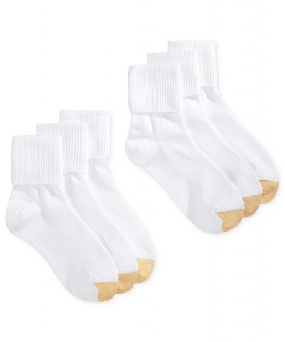 Women's 6-Pack Casual Turn Cuff Socks Also Available In Extended Sizes White $17.70 Socks