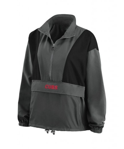 Women's Charcoal Chicago Cubs Packable Half-Zip Jacket Charcoal $48.40 Jackets