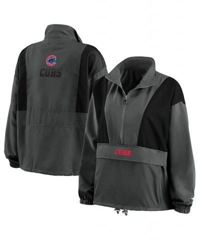 Women's Charcoal Chicago Cubs Packable Half-Zip Jacket Charcoal $48.40 Jackets