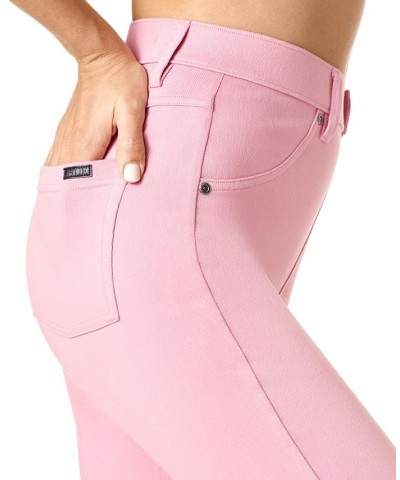 Women's High-Rise Ultra-Soft Denim Capri Leggings Pink $21.09 Pants