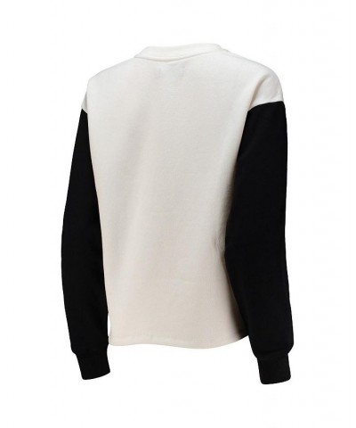 Women's White and Black Miami Heat Contrast Sleeve Pullover Sweatshirt White, Black $35.69 Sweatshirts