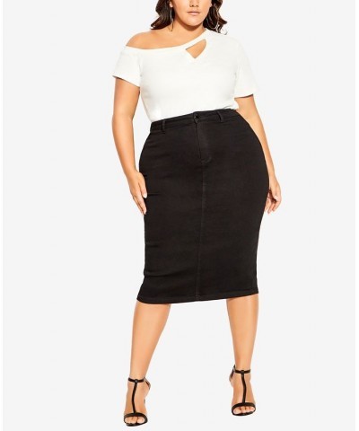 Trendy Plus Size Emma Midi Skirt Black $37.38 Skirts