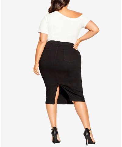 Trendy Plus Size Emma Midi Skirt Black $37.38 Skirts