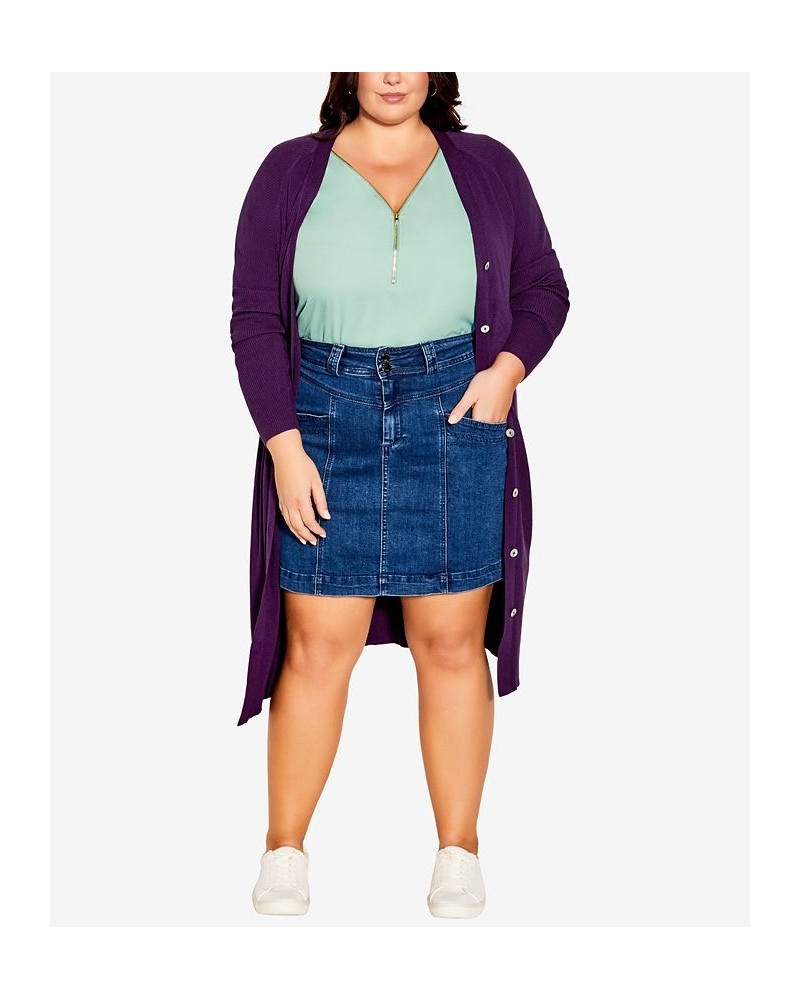 Plus Size Trendy Isabella Cardigan Sweater Purple $35.97 Sweaters