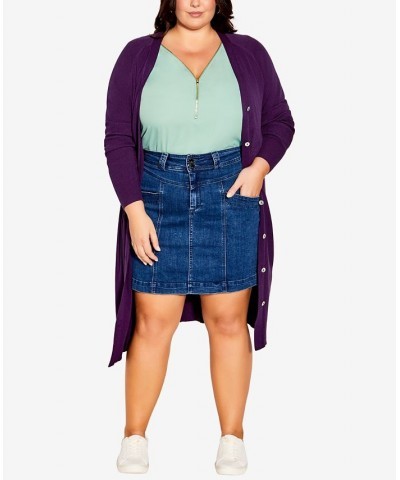 Plus Size Trendy Isabella Cardigan Sweater Purple $35.97 Sweaters