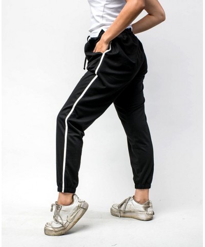 Women's Reneu Earth Drawstring Sweat Pants with Stripe Brown $36.04 Pants