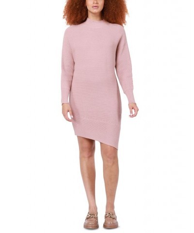 Women's Long Sleeve Asymmetrical Sweater Dress Soft Mauve $43.45 Dresses