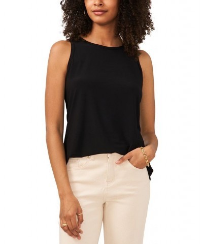 Women's Back Keyhole Split-Hem Sleeveless Top Rich Black $24.50 Tops