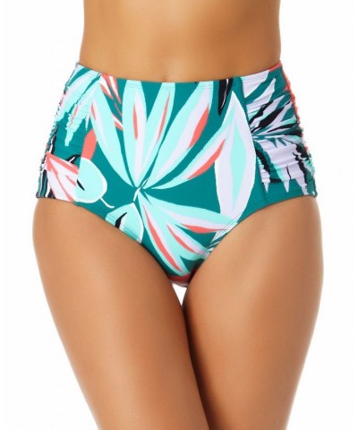 Women's Floral-Print Zesty Tropical Side-Shirred High-Waist Bikini Bottoms Zesty Tropical Multi $32.64 Swimsuits