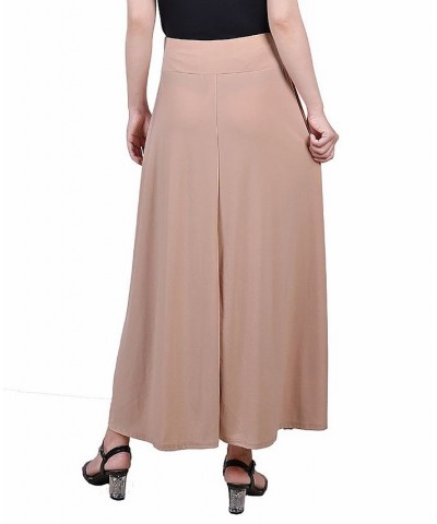 Petite Solid Maxi Skirt with Sash Waist Tie Pink $14.40 Skirts