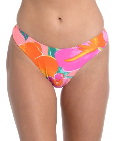 Women's Isla Del Sol Printed Hipster Bikini Bottoms Hot Coral $34.79 Swimsuits