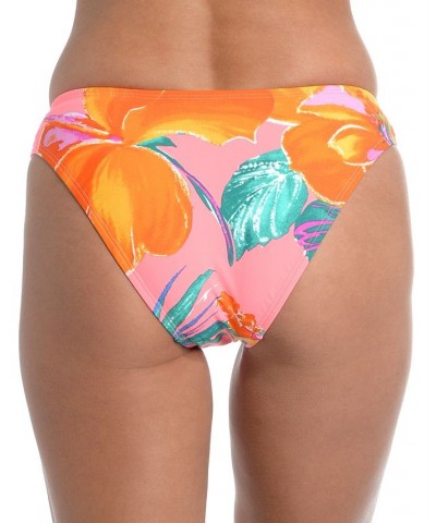 Women's Isla Del Sol Printed Hipster Bikini Bottoms Hot Coral $34.79 Swimsuits