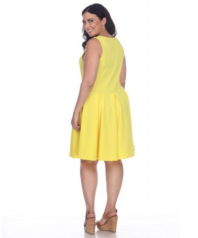 Women's Plus Size Crystal Dress Yellow $29.24 Dresses