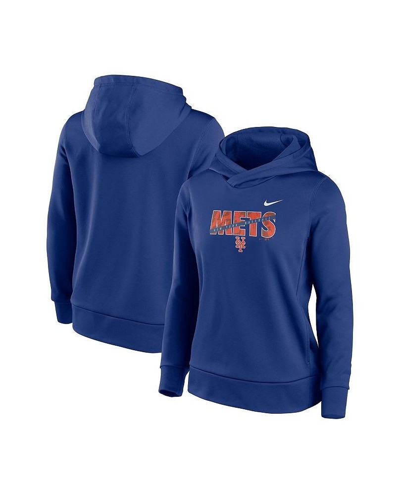 Women's Royal New York Mets Club Angle Performance Pullover Hoodie Royal $41.40 Sweatshirts