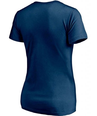 Women's Navy Seattle Kraken Authentic Pro Secondary Logo V-Neck T-shirt Navy $19.75 Tops