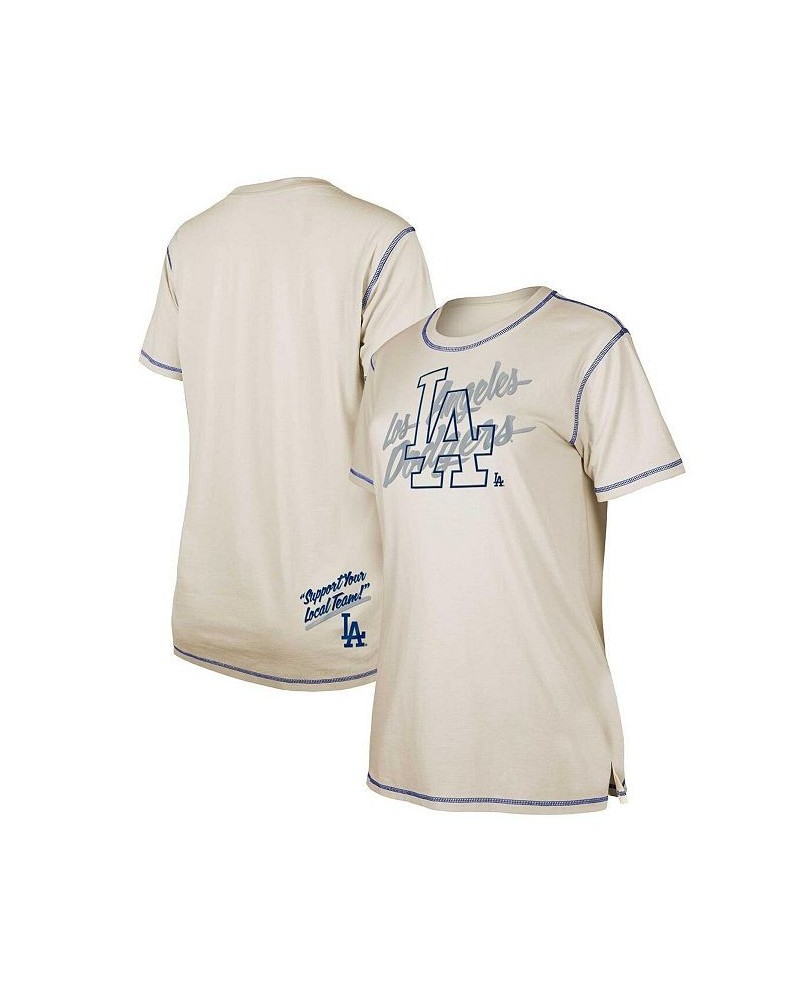 Women's White Los Angeles Dodgers Team Split T-shirt White $24.00 Tops