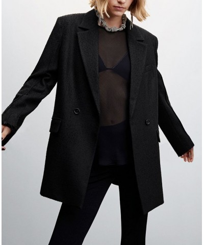 Women's Long Sleeve Patterned Suit Blazer Black $68.40 Jackets