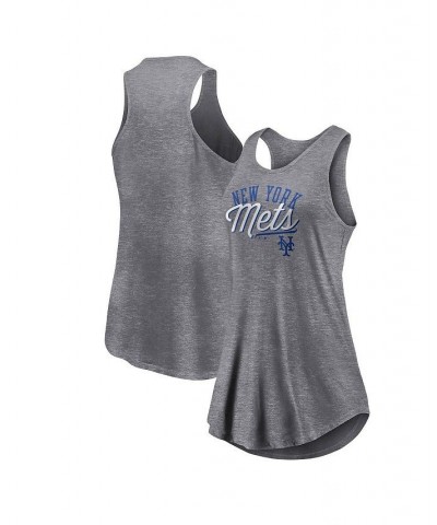 Women's Branded Heather Gray New York Mets Simplicity Swing Racerback Scoop Neck Tank Top Heather Gray $22.39 Tops