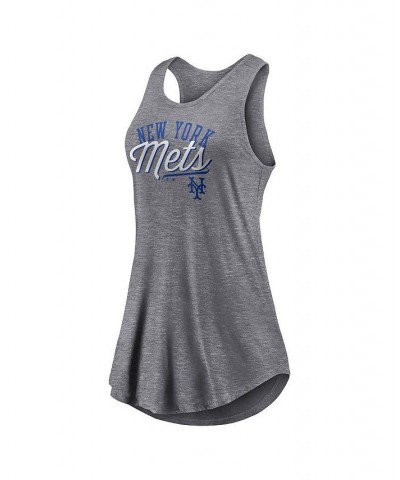 Women's Branded Heather Gray New York Mets Simplicity Swing Racerback Scoop Neck Tank Top Heather Gray $22.39 Tops