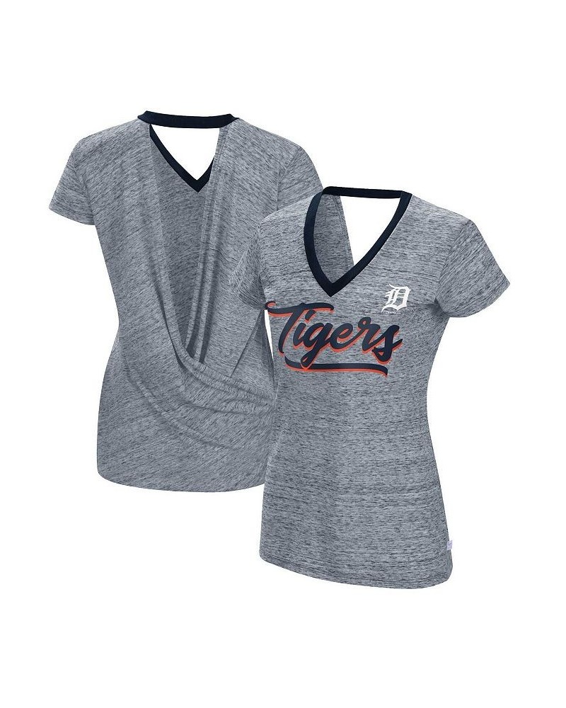 Women's Navy Detroit Tigers Halftime Back Wrap Top V-Neck T-shirt Navy $25.00 Tops