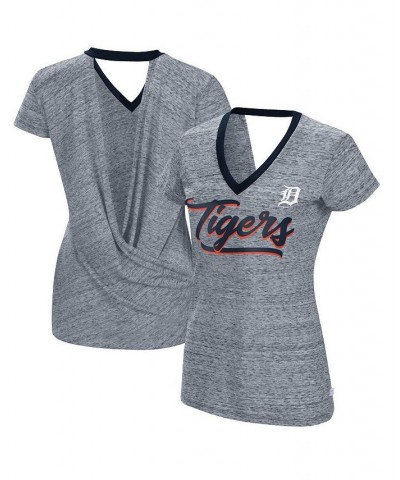 Women's Navy Detroit Tigers Halftime Back Wrap Top V-Neck T-shirt Navy $25.00 Tops