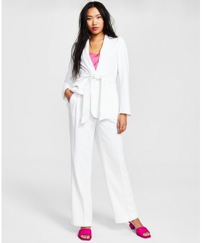 Women's Textured Straight-Leg Pants Blanc $46.28 Pants