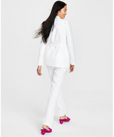 Women's Textured Straight-Leg Pants Blanc $46.28 Pants