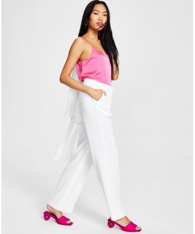 Women's Textured Straight-Leg Pants Blanc $46.28 Pants