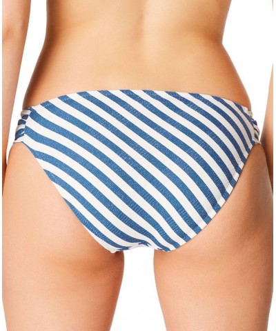 Women's Lickity Split Side-Shirred Hipster Bottoms Blue/White Stripe $32.48 Swimsuits