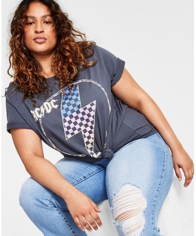 Trendy Plus Size ACDC Lightning Bolt T-Shirt Turbulence $16.38 Tops