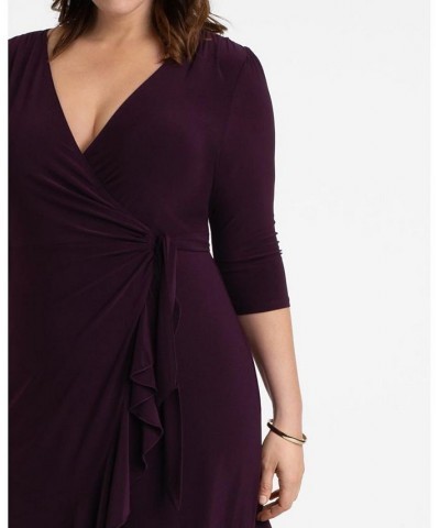 Women's Plus Size Whimsy Wrap Dress Blue $52.92 Dresses