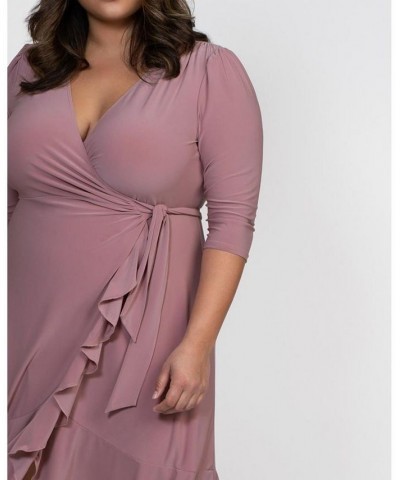 Women's Plus Size Whimsy Wrap Dress Blue $52.92 Dresses