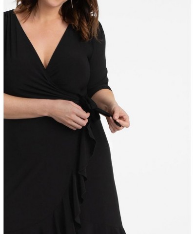 Women's Plus Size Whimsy Wrap Dress Blue $52.92 Dresses