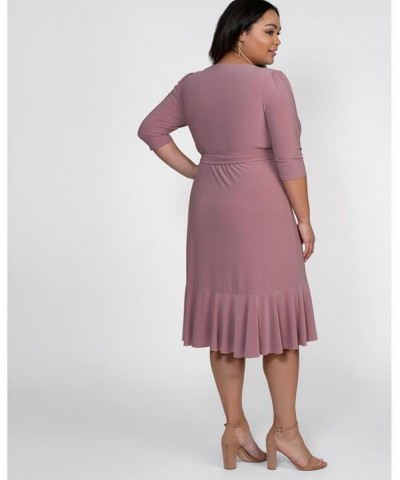 Women's Plus Size Whimsy Wrap Dress Blue $52.92 Dresses