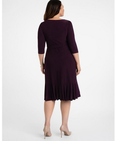 Women's Plus Size Whimsy Wrap Dress Blue $52.92 Dresses