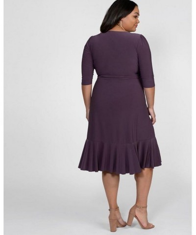 Women's Plus Size Whimsy Wrap Dress Blue $52.92 Dresses