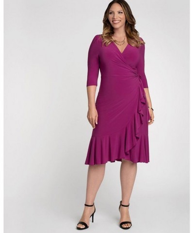 Women's Plus Size Whimsy Wrap Dress Blue $52.92 Dresses