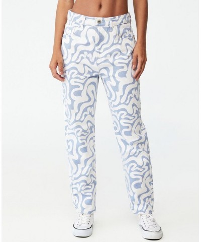 Women's Mom Jeans Blue Swirl $24.60 Jeans