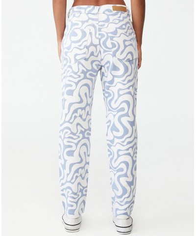 Women's Mom Jeans Blue Swirl $24.60 Jeans