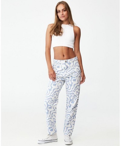 Women's Mom Jeans Blue Swirl $24.60 Jeans