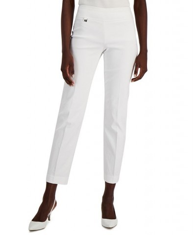 Women's Tummy-Control Pull-On Straight Leg Pants White $18.00 Pants