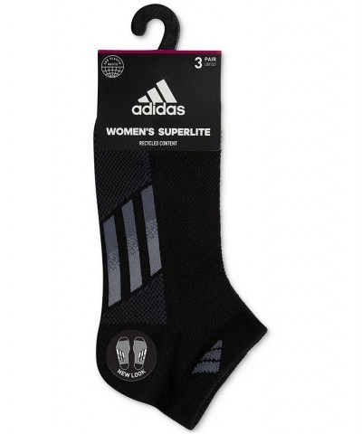 Women's 3-Pk. Superlite Three-Stripe Low Cut Socks Black $9.60 Socks