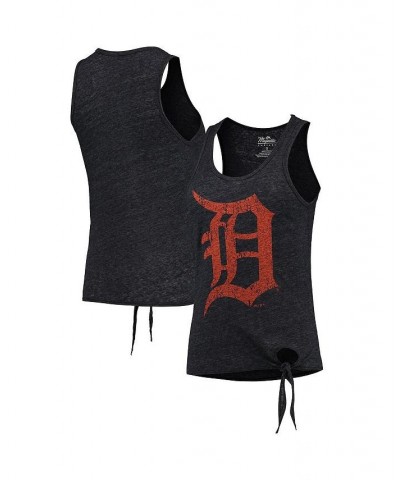 Women's Threads Navy Detroit Tigers Scoop Neck Racerback Side Tie Tri-Blend Tank Top- DNU Navy $26.49 Tops