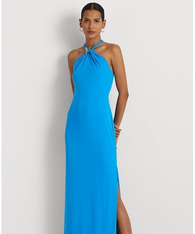 Women's Jersey Halter Gown Blaze Ocean $82.25 Dresses