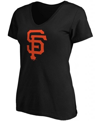 Women's Black San Francisco Giants Core Official Logo V-Neck T-shirt Black $18.00 Tops