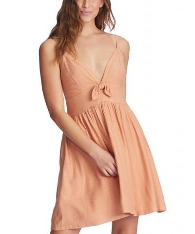 Juniors' Bright Light Smocked Tie Front Dress Tan/Beige $32.90 Dresses