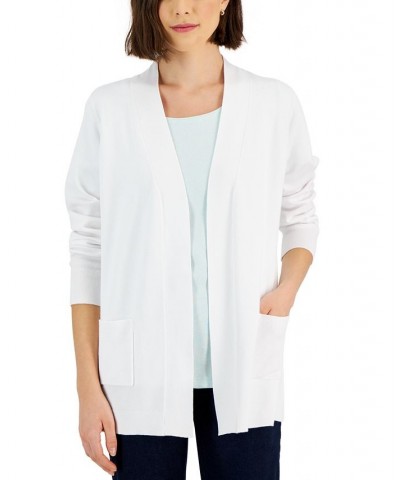 Women's Two Pocket Cardigan Bright White $15.79 Sweaters