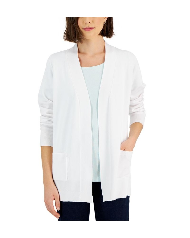 Women's Two Pocket Cardigan Bright White $15.79 Sweaters